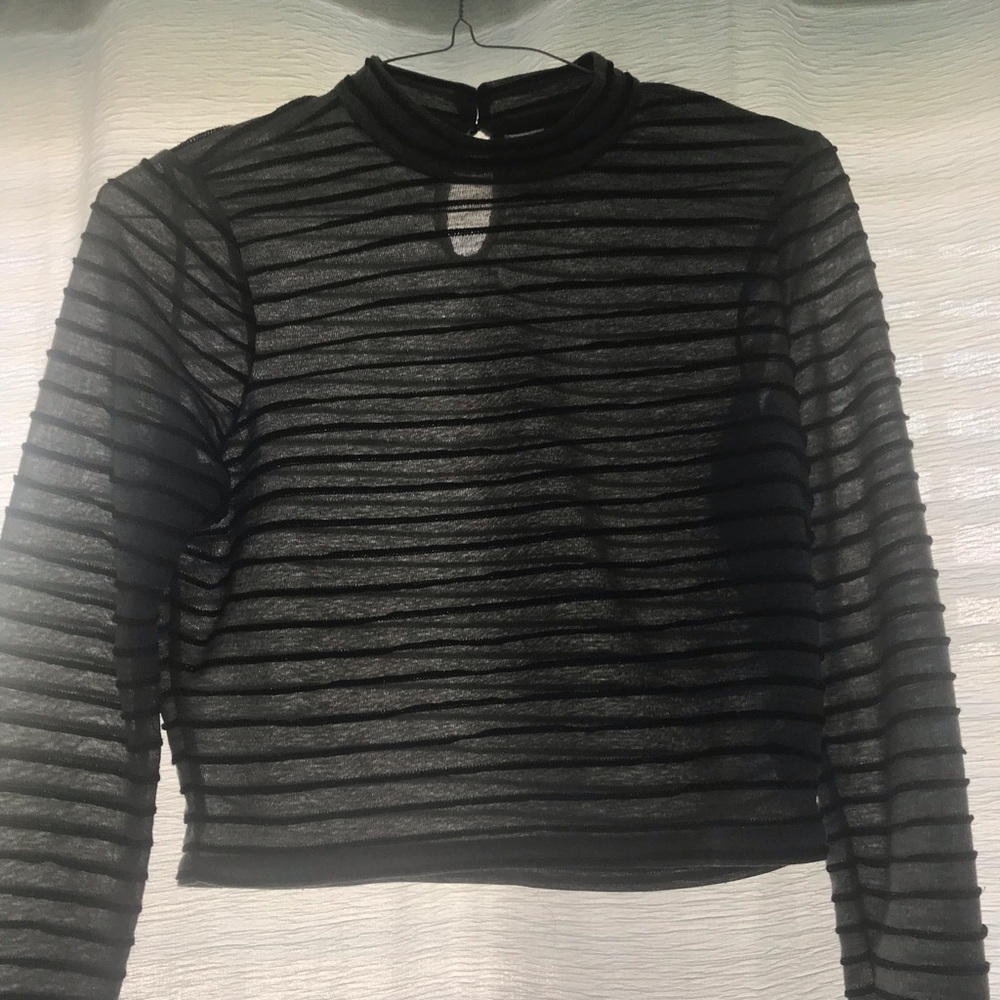 Grey & Sparkly Long Sleeved Crop Top